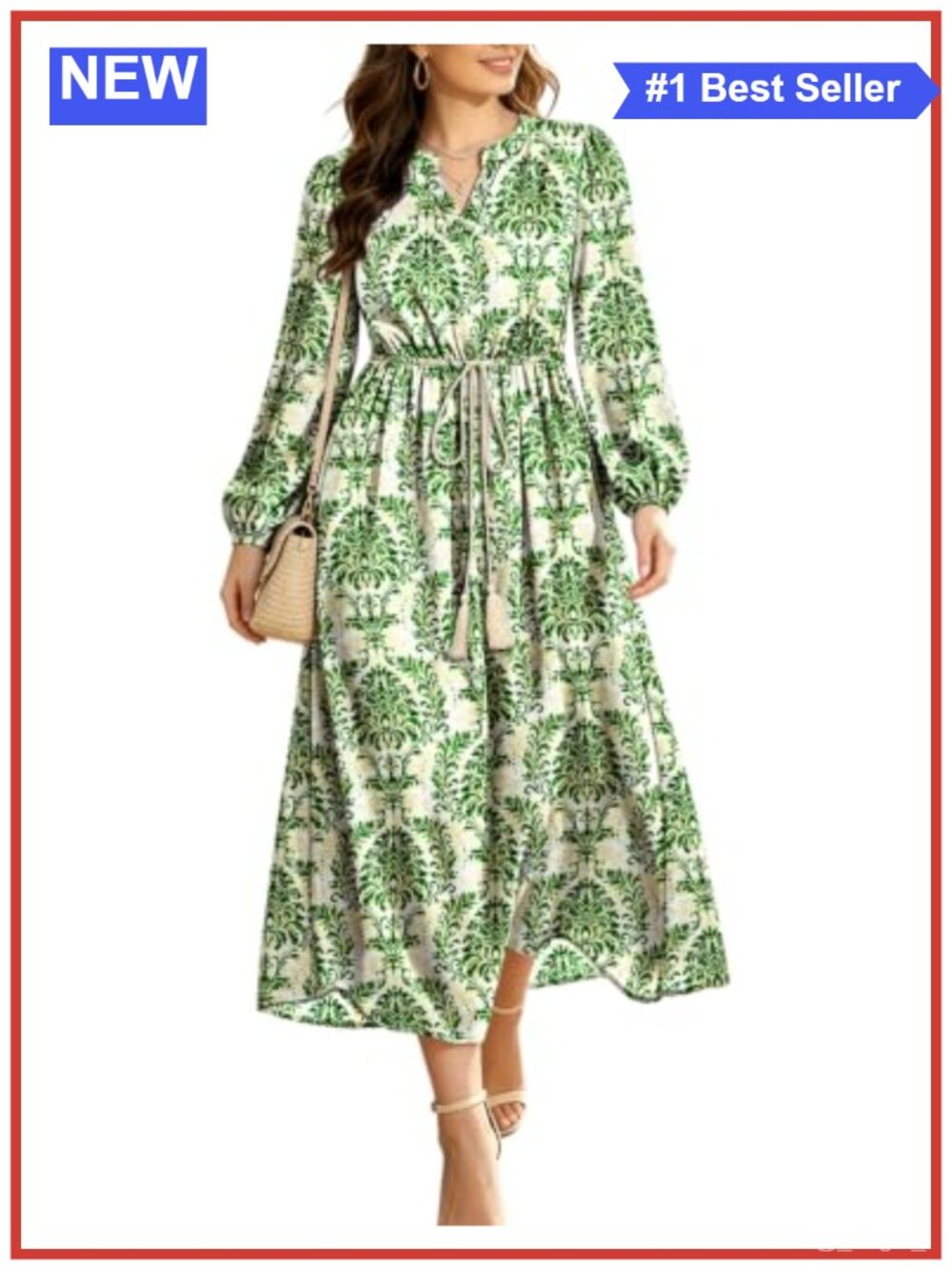 Boho Maxi Dress Cotton Rayon Long Sleeve Floral Print Wedding Guest